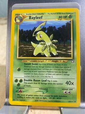 Pokemon Neo Genesis Bayleef 29/111 Unlimited Edition Uncommon Trading Card